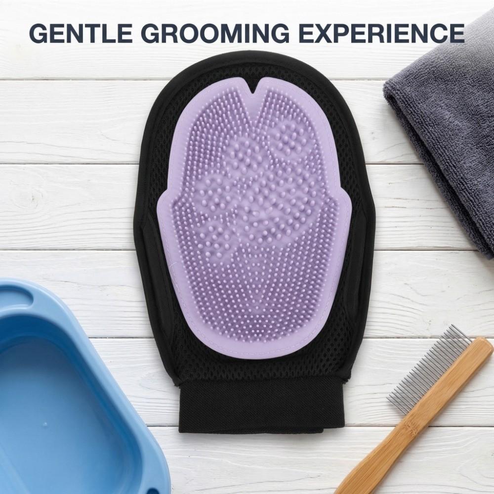 Double Sided Dog Cat Bath Massage Gloves Pet Comb Grooming Massage Cat Deshedding Comb Pet Cleaning Tool Wet and Dry Use
