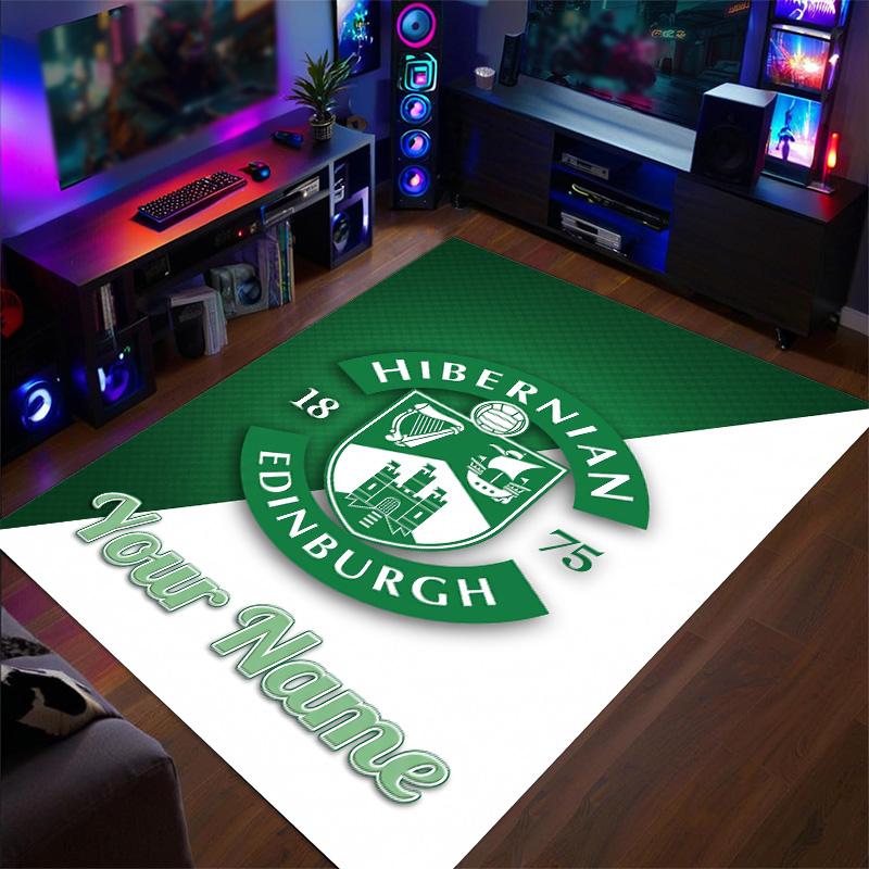 Crystal Velvet Rug Hibernian FC Print Custom Name Text Floor Mat Home Decor