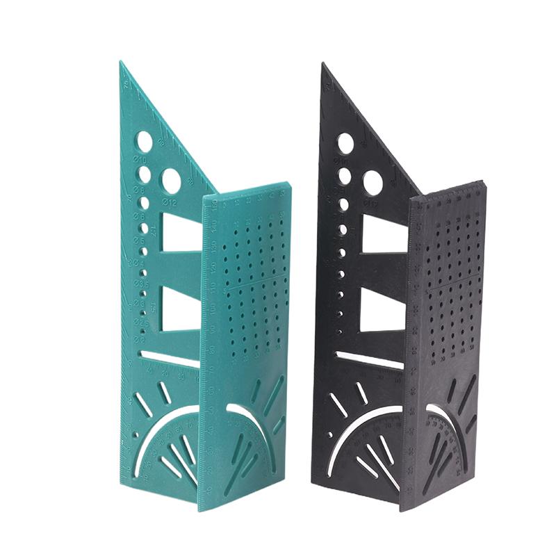 Wielofunkcyjna Linijka Kątowa Stolarza 3D Narzędzie do Pomiaru Kątów Skośnych Dziurkowana Linijka Pozycjonująca Linijka z Liniami 45 90 Stopni