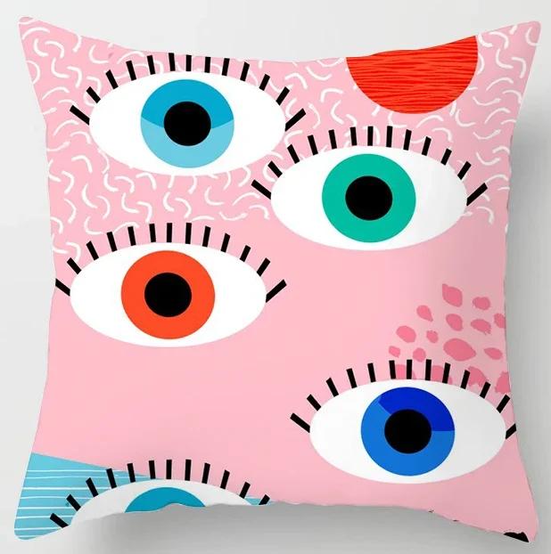 

Mint Pink Throw Pillow Case Memphis Inspired Pattern Plush Cushion Covers for Home Sofa Chair Decorative Pillowcases 45x45cm 16x16Inch