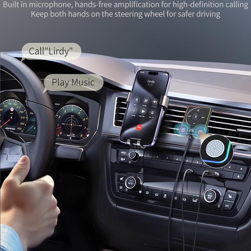 Car Adapter Bluetooth 5.4 Enhanced Dual Mics ENC Noise Cancellation 3.5mm AUX Adapter Bluetooth Wireless Receiver