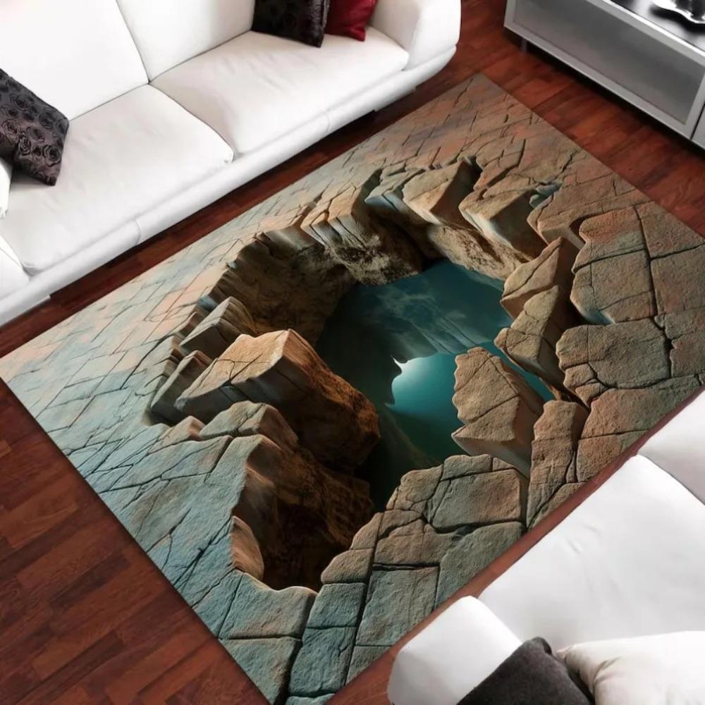 Mystery Staircase 3D Optische Täuschung Fußmatte Flach Rutschfest und Leicht zu Reinigen Perfekt für Haustür Schlafzimmer Badezimmertür Matte