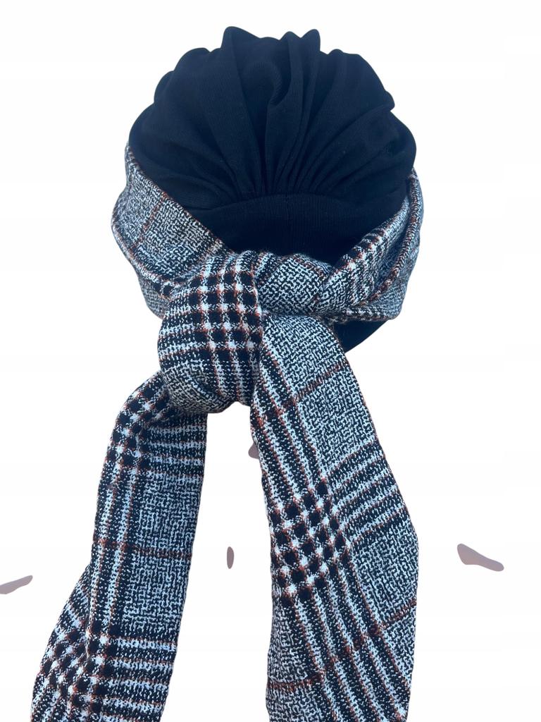 Turban Damski Z Szarfą Carmen 512 Wygodny Stylowy Z Wiskozy Sweterkowej