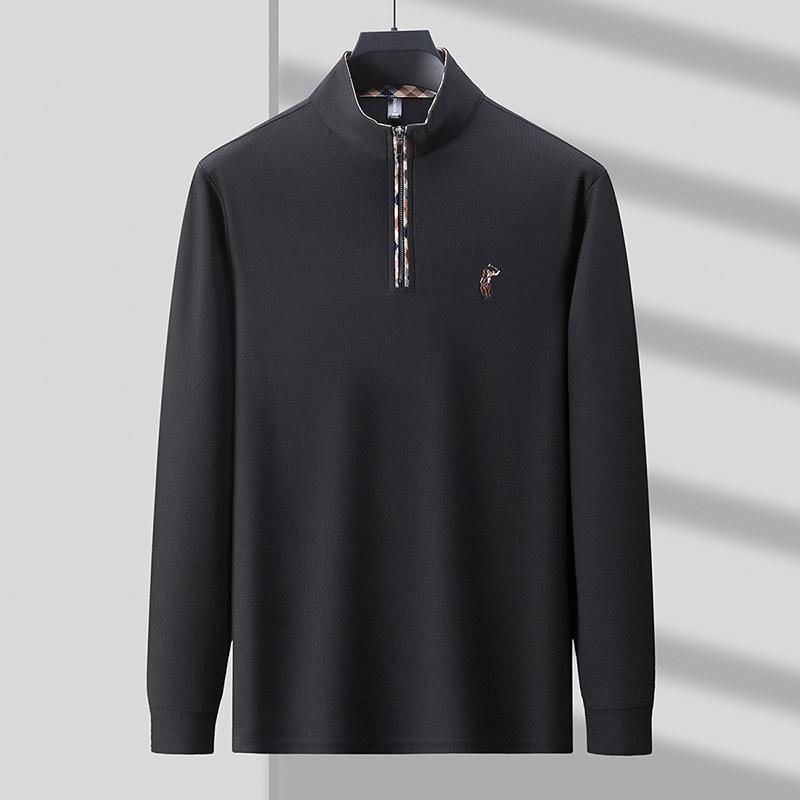 High Quality Breathable Men'S Long-Sleeved Polo Embroidered Men'S Cotton T-Shirt Men'S Polo Shirt Top Trendy