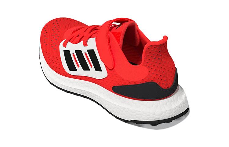 adidas Pureboost 22 Low Top Running Shoes White Red Children Aged 3 7 Years Old GZ2602