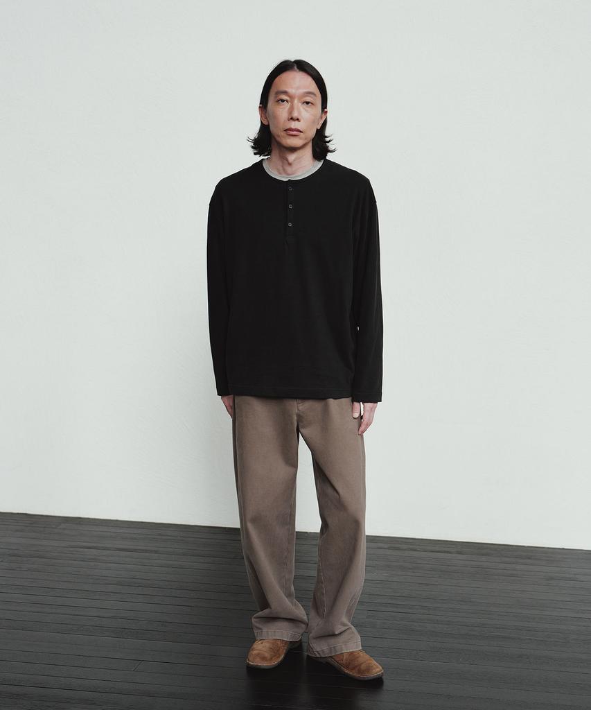 BLANKROOM Noble Henley Neck Tee_Black