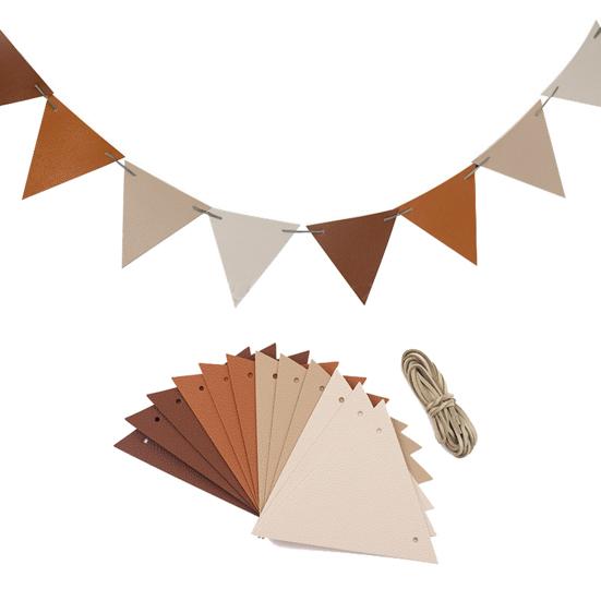 12Pcs/Set Flags String Waterproof Outdoor Decor Supplies Vibrant Color Triangle String Bunting Banner for Camping for ST310