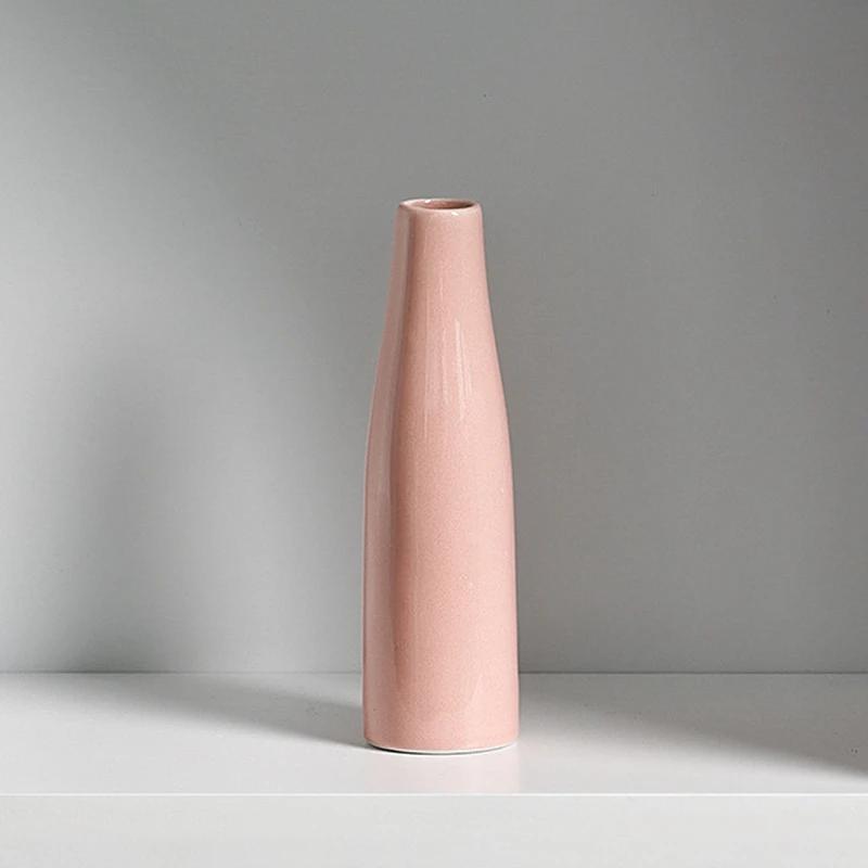 Nordic Ceramic Bud Vase Modern Small Flower Pot Decorative Flower Vases for Home Office Desktop Decor Wedding Flower Arrangement