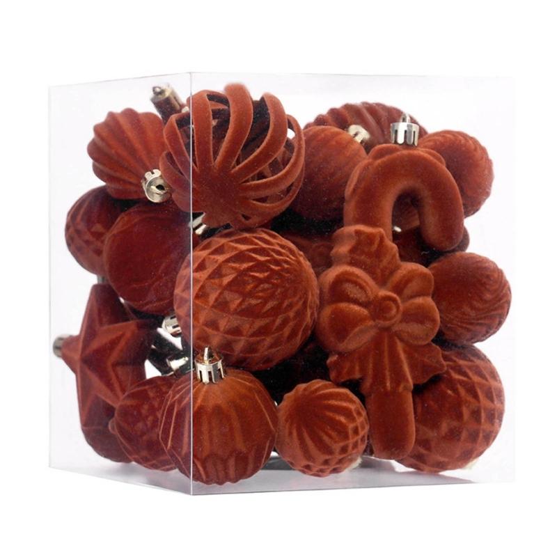 28 ШТ. Праздничный Домашний Набор Сильных Шаров Различных Дизайнов Для Семейного Богатства Офисной Вечеринки Украшение коричневый