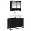Bathroom Cabinet with Door Black Oak Effect 90 x 33 x 60 cm