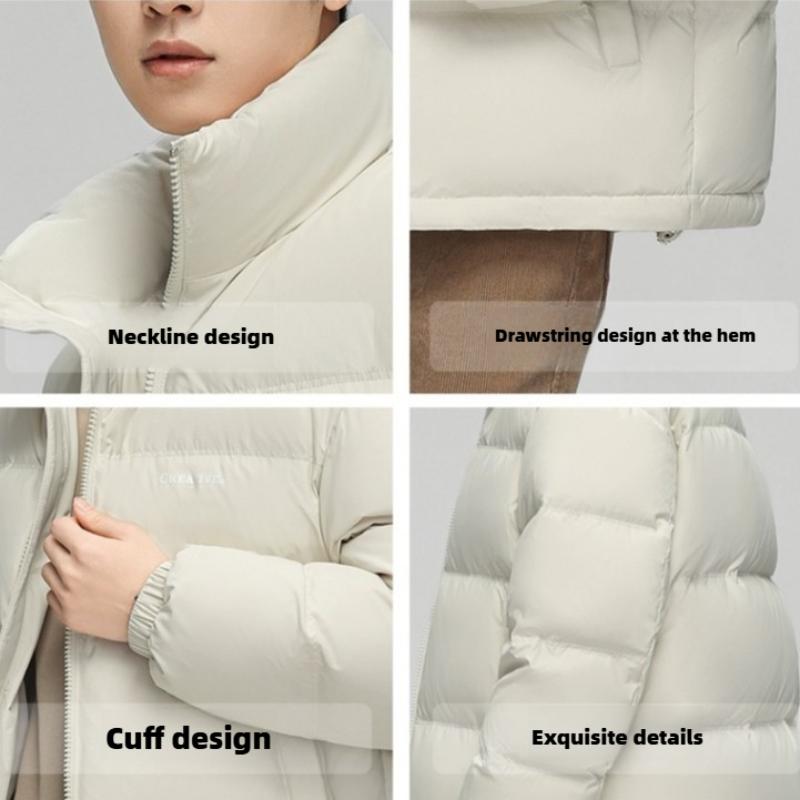 Down Jacket Autumn and Winter New Short Thick Warm Duck Down Stand Collar Couple Puffer Jacket
