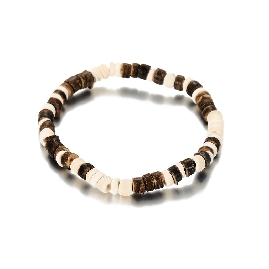 Simple Turquoise Wood Bead Bracelet, Retro Personalized Versatile Beaded Coconut Shell Bracelet Men'S Jewelry