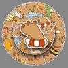51 Personalized Capybara Graffiti Stickers - Cute Hand-Drawn Animal Decor for Water Bottles & Phones, Waterproof