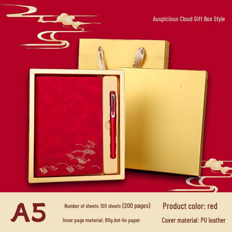 Custom Guochao A5 Chinese Style Business Notebook Gift Set with Logo Printing Capability