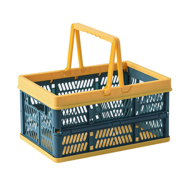 Grand Panier à Main Pliable en Plastique pour Shopping, Pique-niques & Collations