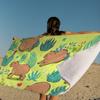 Cartoon Capybara Big Microfiber Beach Towels Quick Dry Towel Sand Beach Towels Pool Towel for Travel Swim Pool Yoga