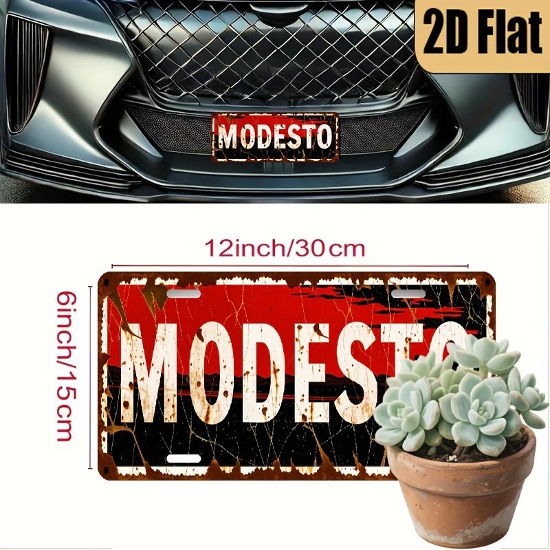 

Modesto California Retro Rustic License Plate Style D Flat Aluminum Tin Sign for Car Wall Decor Garage Man Cave Bar Art 15x30cm(5.9x7.8inch)