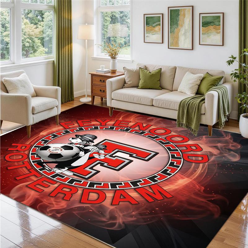 Feyenoord Design Crystal Velvet Rug Soft Decorative Mat for Bedroom Entrance