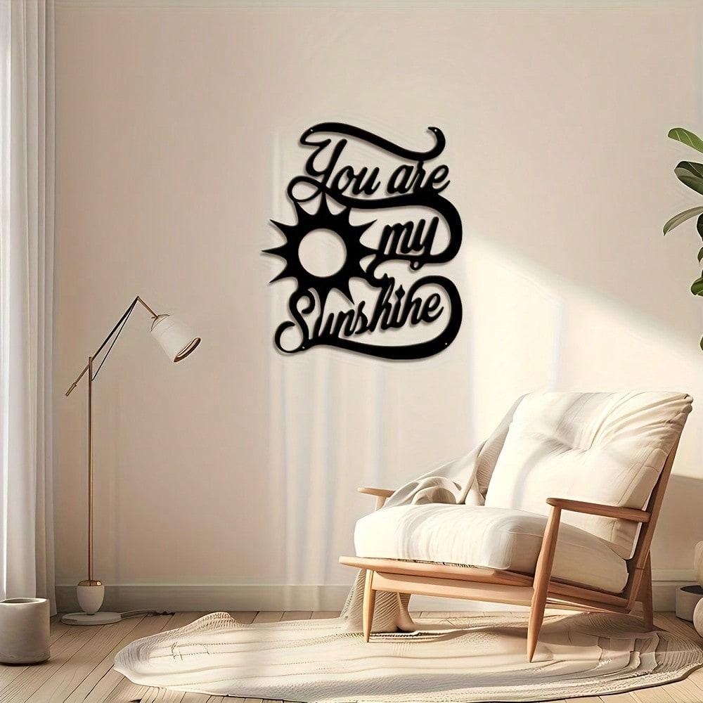 Metal Wall Art Sunshine Quote Iron Sculpture Handmade Gift for Mom Home Decor