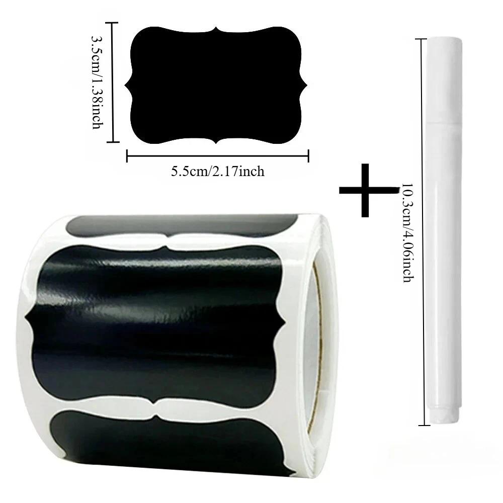 120 szt./rolka Wodoodporne Olejoodporne Usuwalne Naklejki Etykiety na Żywność na Słoiki Pojemniki Butelki na Przyprawy Zawierają Pisak