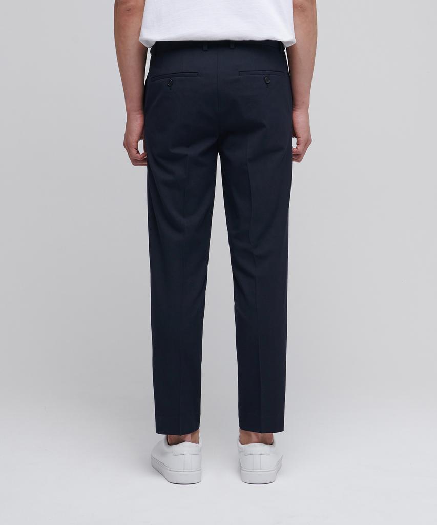 Musinsa Standard Skinny Hidden Elastic Waist Crop Slacks [Navy]
