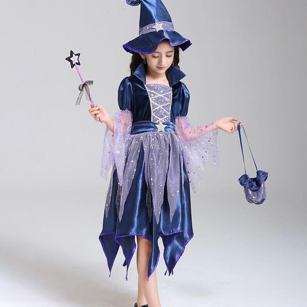 Children's Clothing Girls' Cosplay Witch Costume Performance Dress  Gown
