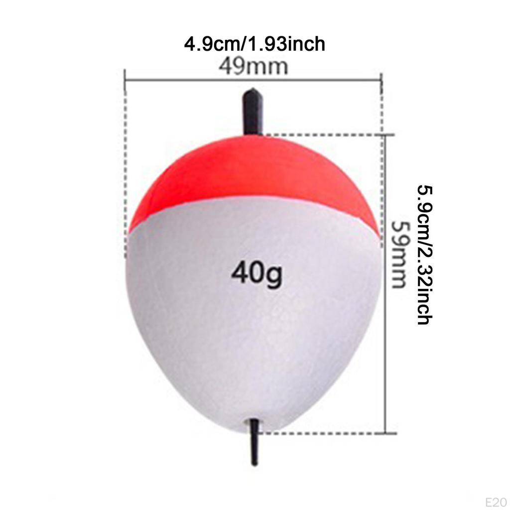 5 Brightly Colored Oval Shaped EVA Foam Fishing Buoys, High Buoyancy for Trout, Catfish, Bass And
