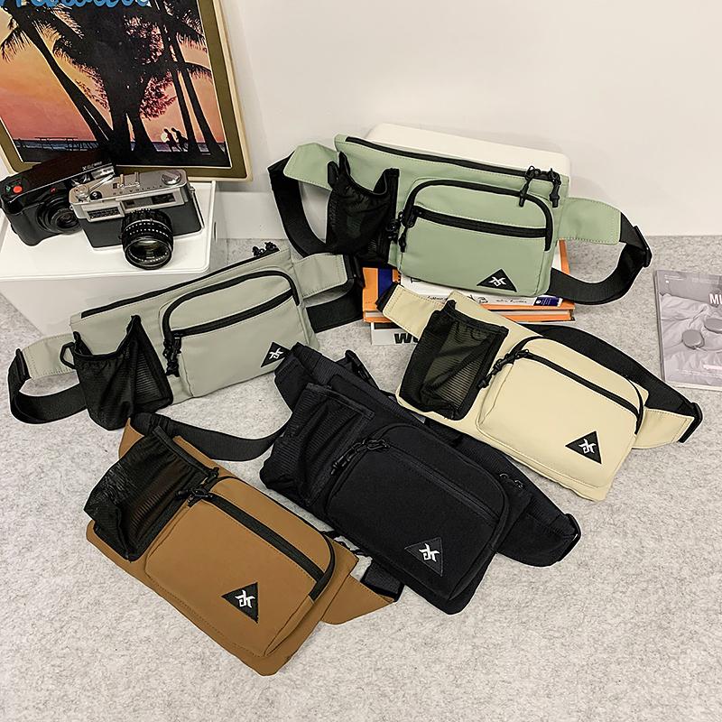 Men's Camping Shoulder Bag Outdoor Riding Hiking Mobile Phone Chest Bag Water Cup Bag