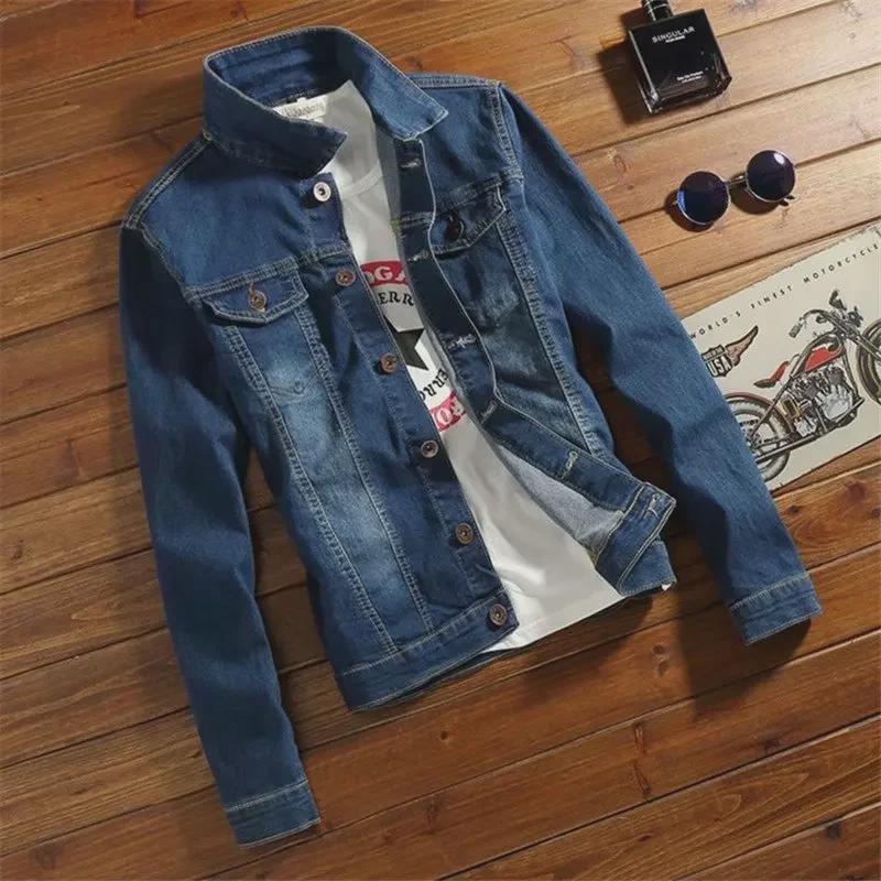 Men's Slim Casual Denim Jacket - Hongxinjie Trendy Spring/Autumn Student Style