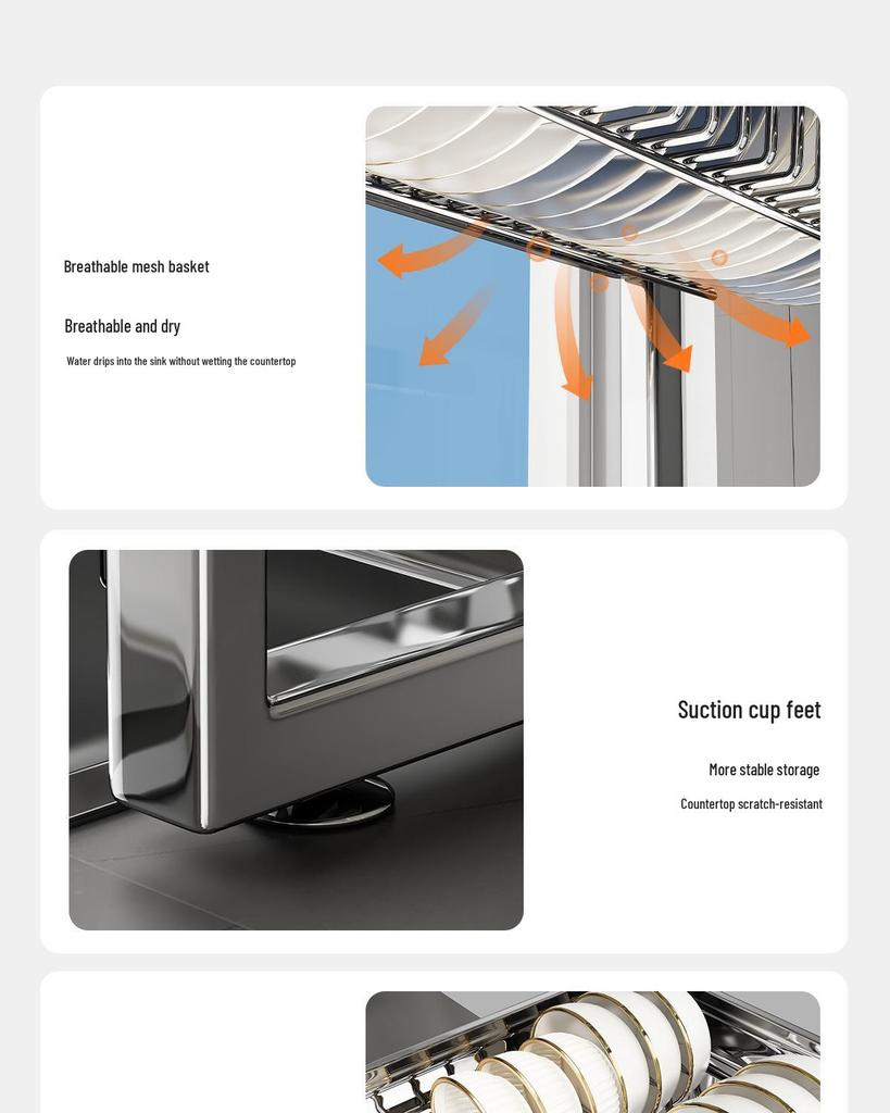 Stainless Steel Kitchen Sink Rack for Dish and Bowl Storage