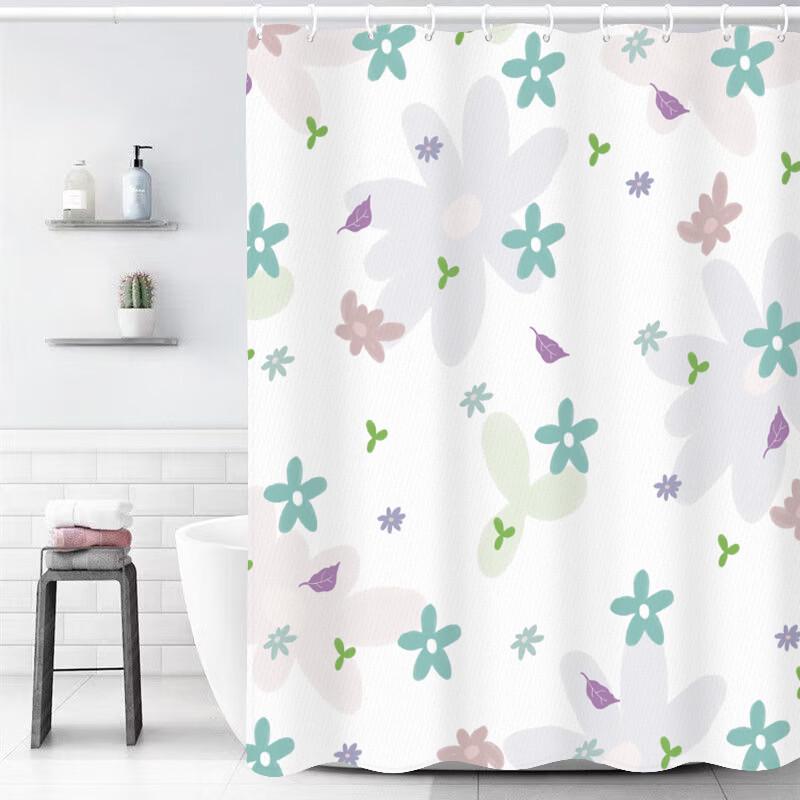 Punch-Free Waterproof Shower Curtain Set