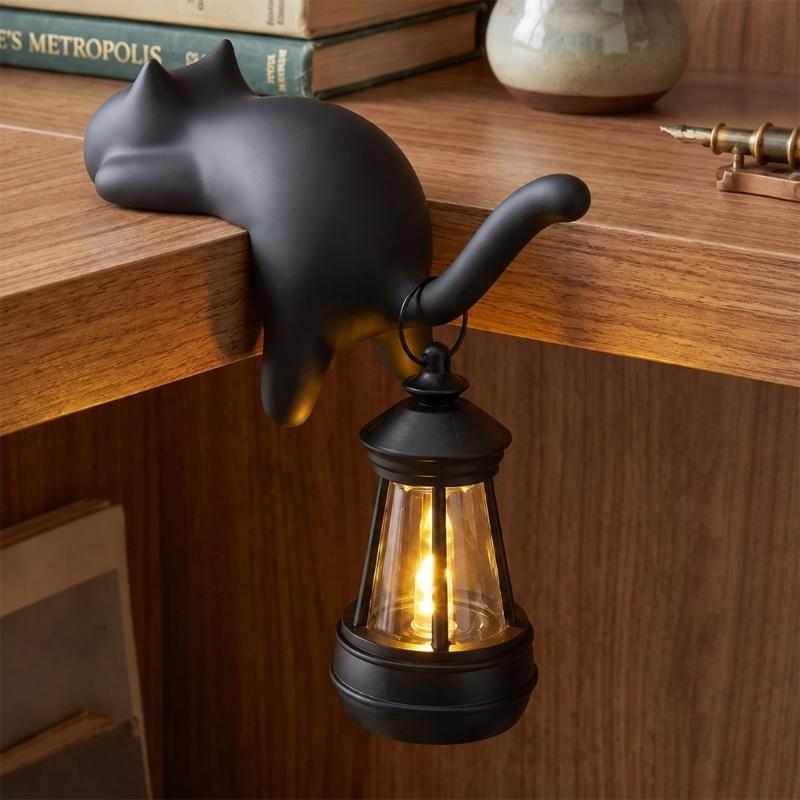 Cats Hook Cats Shaped Shelf Hook Lying Cats Key Holder for Shelf Placement, Extended-Tail Plastic Hook for Small Items and Interior Display Accent