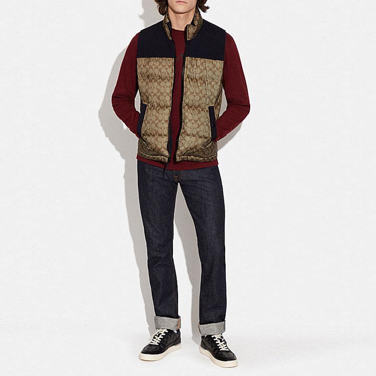 COACH Men Signature Down Vest Golden C5035-OFZ