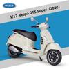 Welly 1/12 Vespa GTS Super 2020 Alloy Classic Leisure Motorcycle Model Simulation Metal Street Motorcycles Model Childrens Gifts