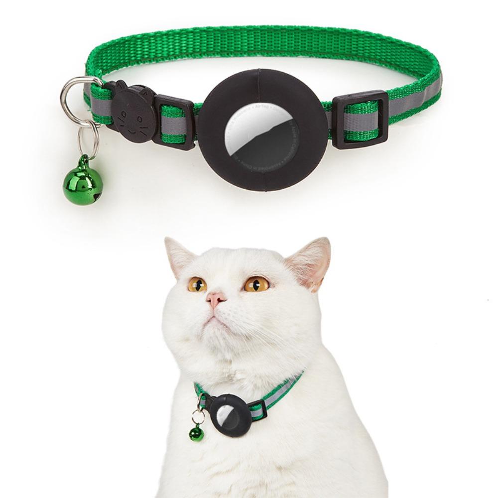Detachable Bell Cat Collar with Reflective Strip Pet Tracker Accessories Pet Collar for AirTag
