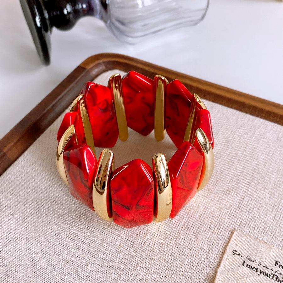Европейский и американский мраморный овальный акриловый браслет-бенгл - Модное ретро украшение