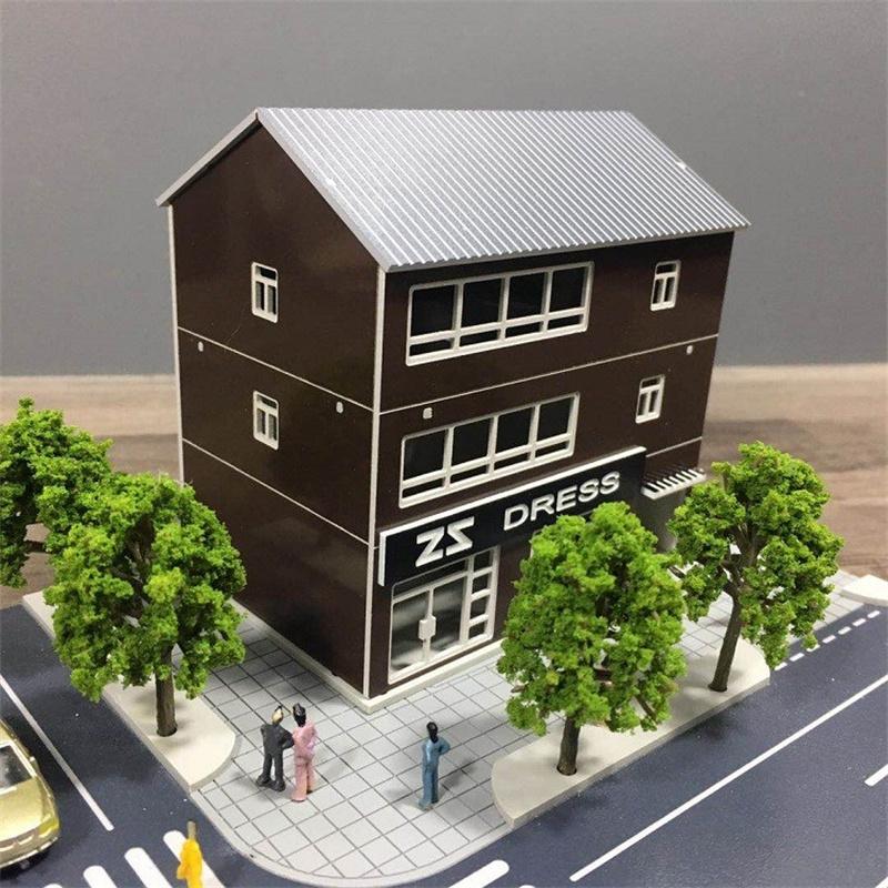1/150 N Scale Building Model Japanese Modern City Building Train Scene Miniature Sand Table Landscape DIY Assembly Model Toy