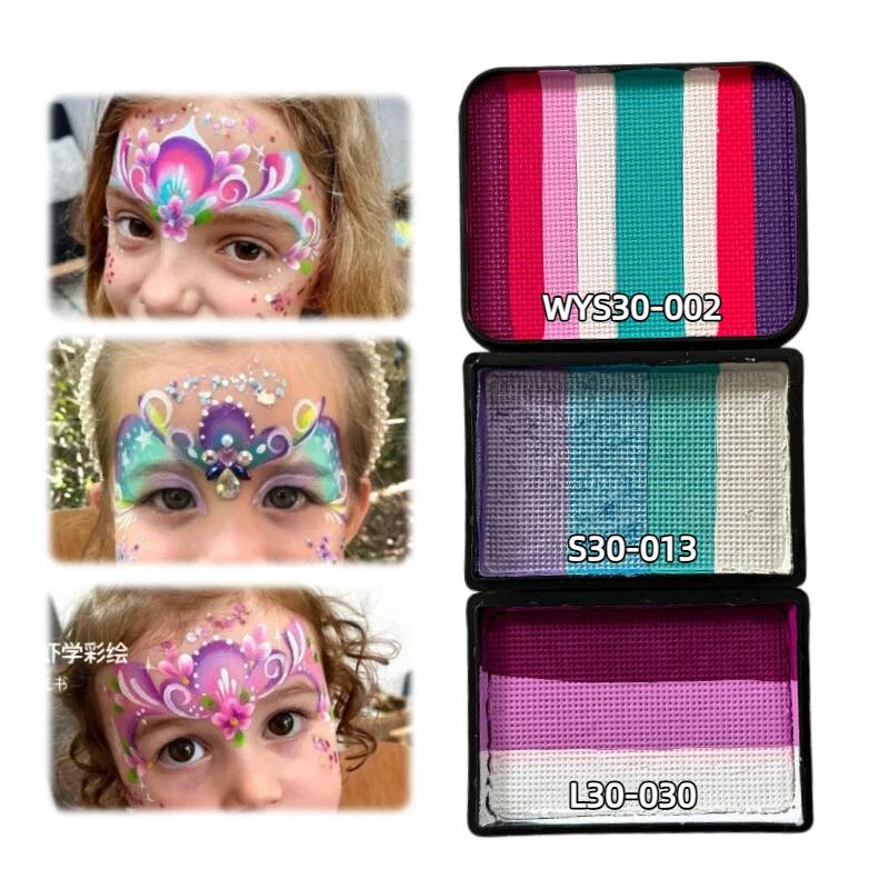 3 30g Children's Professional Rainbow Split Cake Face Painting Body Painting Makeup Is Non-toxic Safe And Easy To Clean