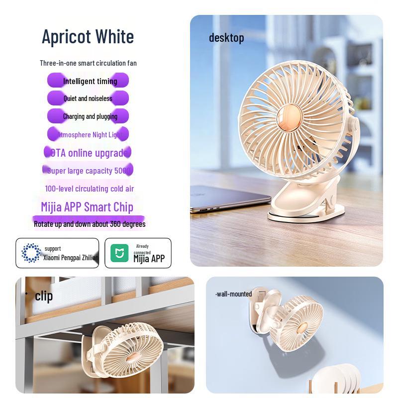 Yabuka 2026 Desktop Clip-on Circulation Fan