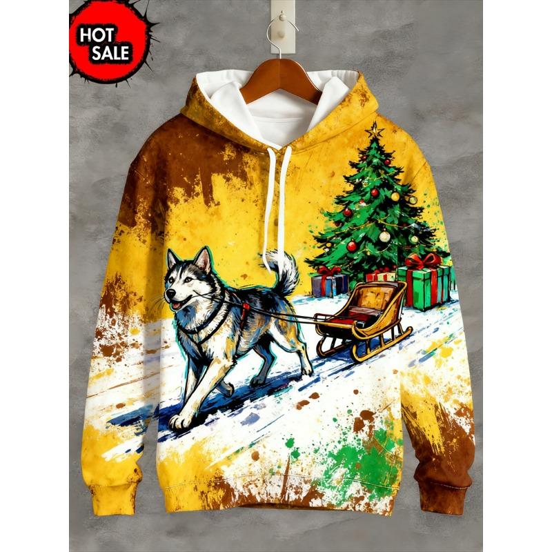 Funny Design Christmas Squirrel Deer 3D Printed Hoodies For Man Clothes Fashion New In Hoodie Santa Claus Cosplay Top Sweatshirt