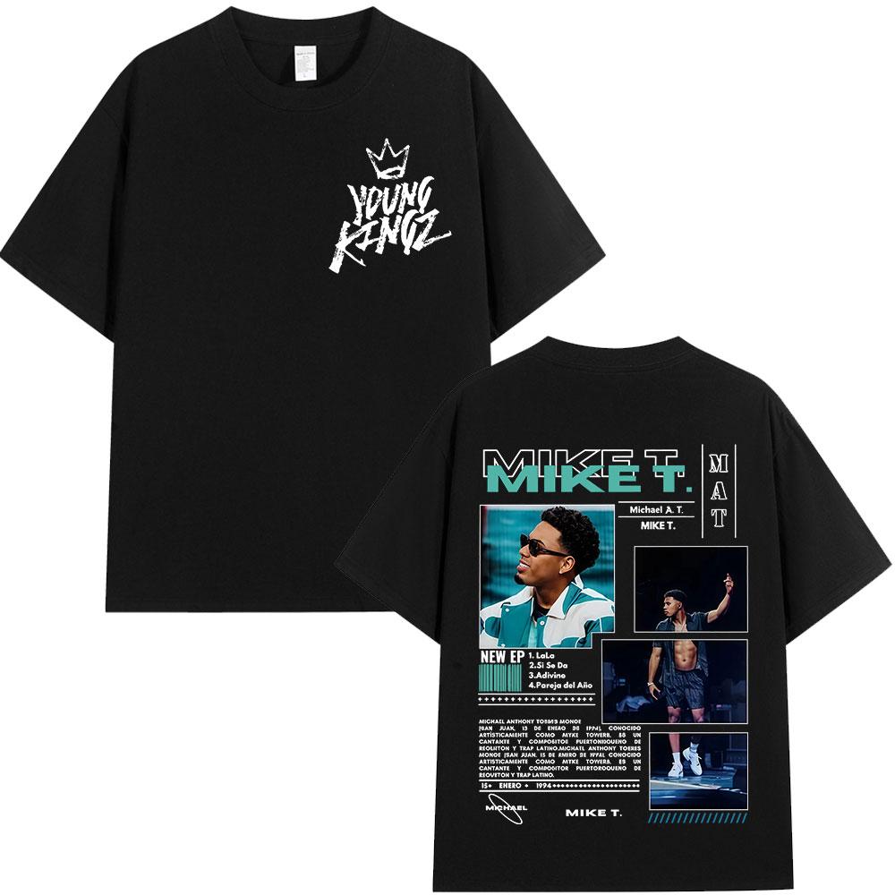 Rapper Myke Towers Graphic T-shirts Men Women Clothing Fashion Hip Hop Oversized T Shirt Unisex Cotton Short Sleeve T-shirt Tops