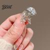 Daily Wear Brooch Women Blue Faux Crystal Jellyfish Shape Lapel