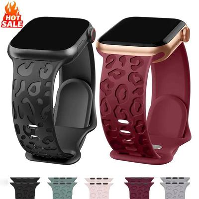 Cinturino in Silicone con Stampa Leopardo per Apple Watch iWatchS11/S9876SE
