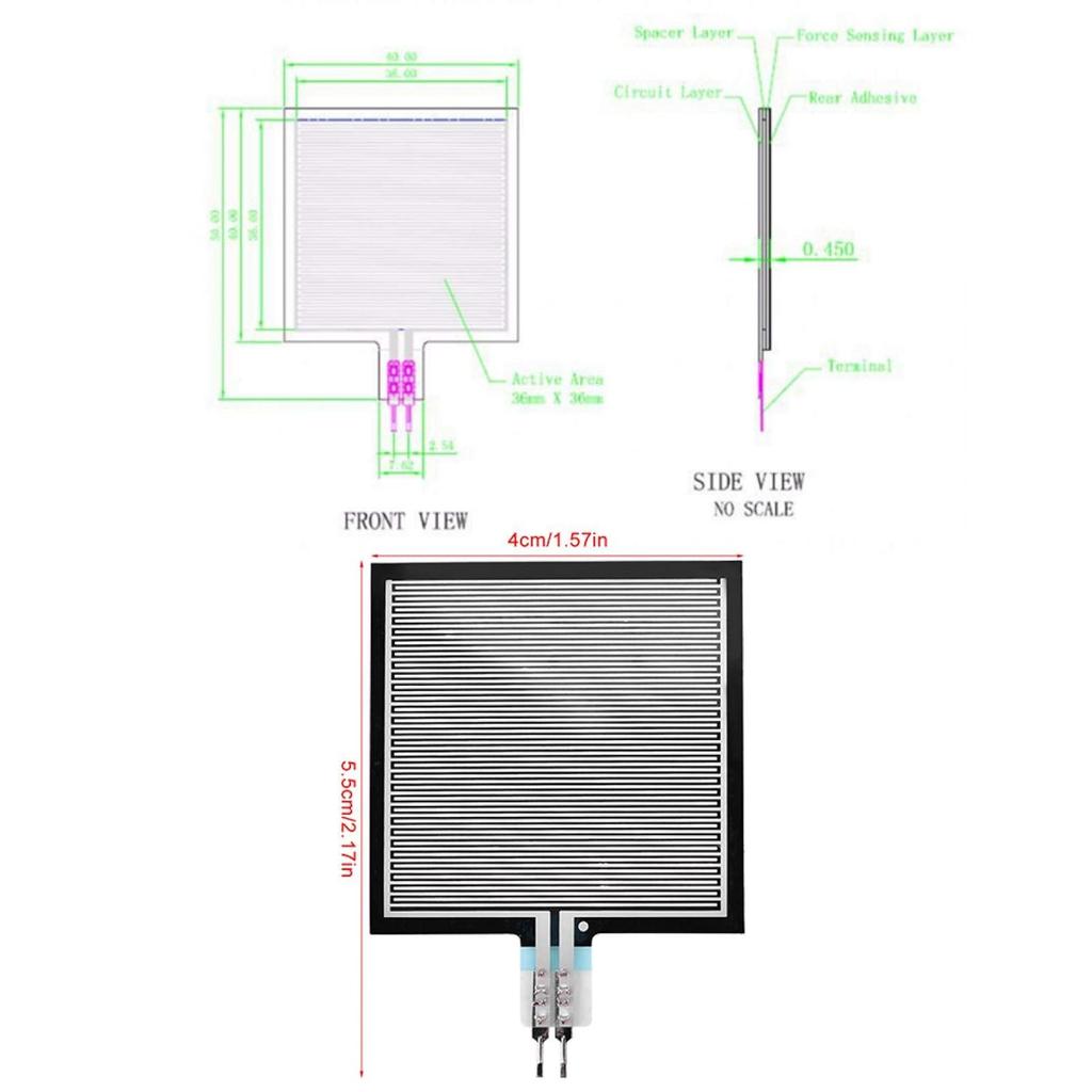 Force Sensing Resistor Force Sensor Rp-C7.6-St Pressure Sensor Thin Film Sensing Resistor