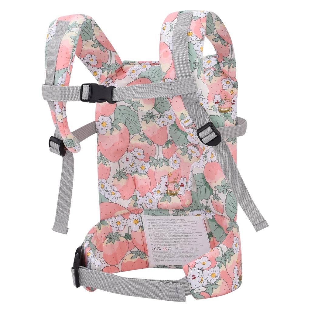 Bebamour Baby Carrier Mini Doll Carrier Cotton Carrying Parts for Dolls Pretend Play Birthday Gift [Baby Amour] 2-way (Strawberry)