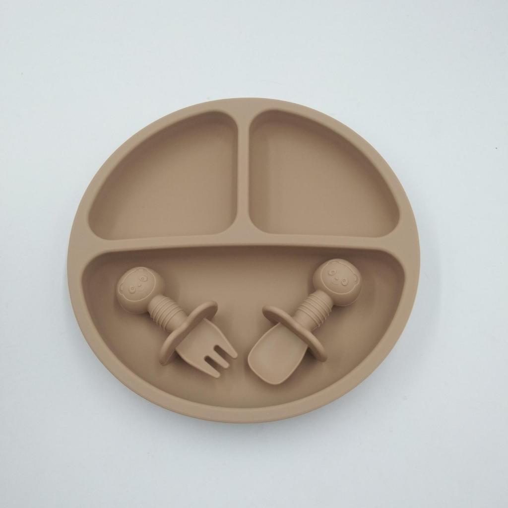 In-Stock Baby Silicone Meal Tray with Suction Cup - Compartmented Tableware