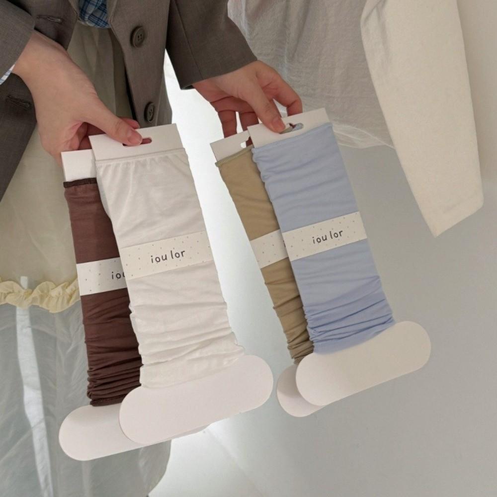 Breathable Lyocell Ice Silk Leg Warmers Sun Protection Stepping Calf Socks Leg Cover Women Summer