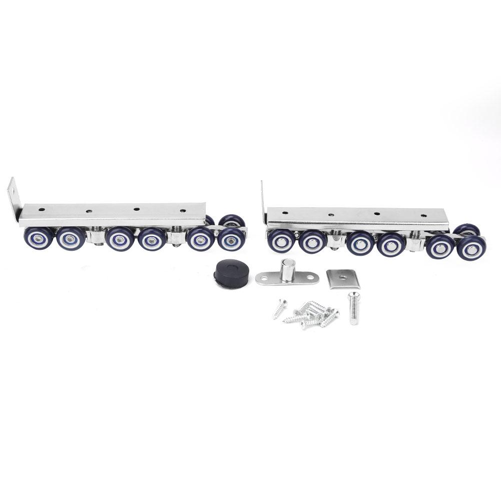 

1 Pair 12 Wheels Sliding Door Rollers Hardware Hanging Wheels Silent Rail Wheel