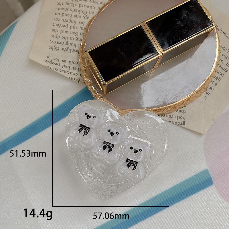 Simple Glitter Cartoon Doll Bear Air Cushion Mobile Phone Holder Pasted Foldable Storage