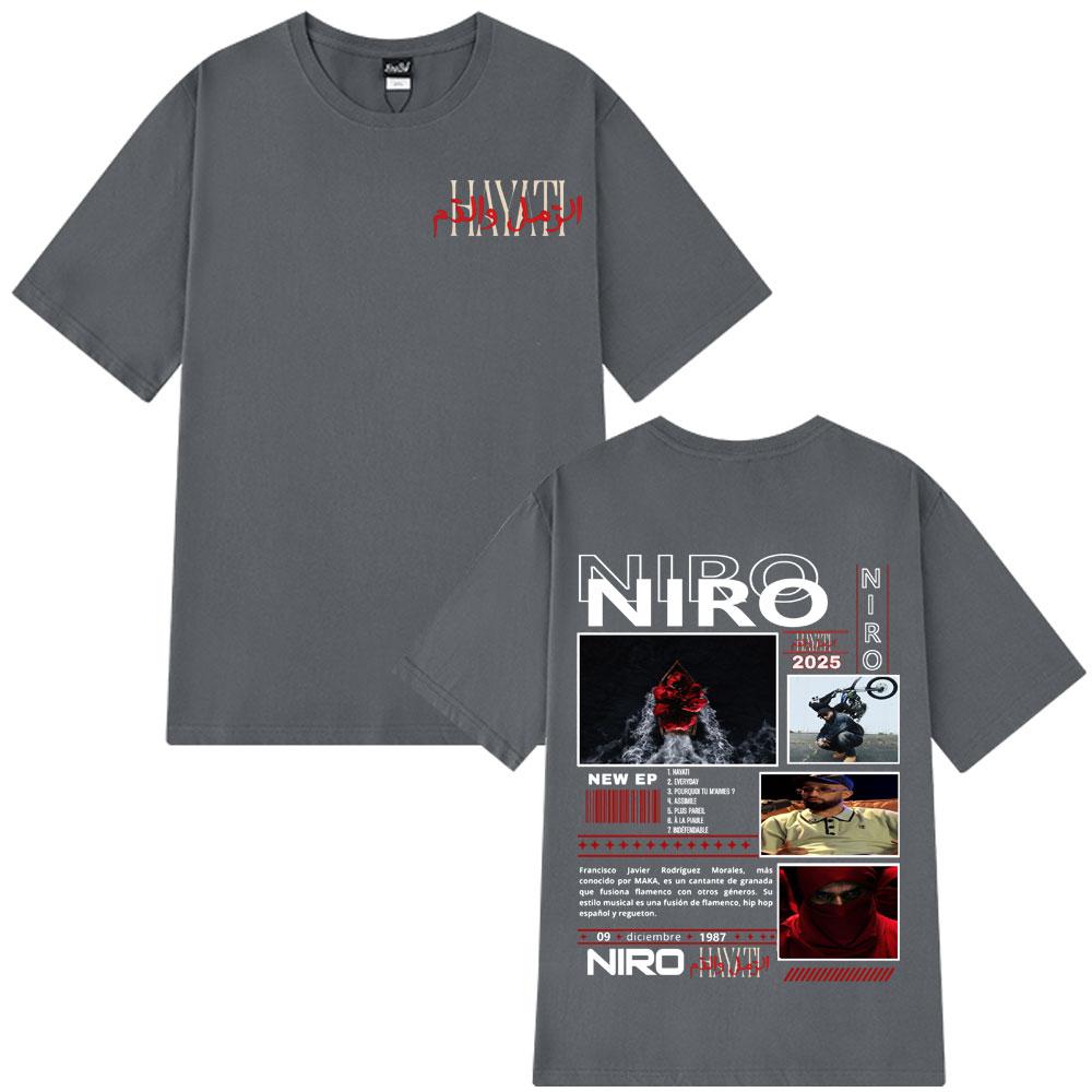 Rapper Niro OX7 Grafik Herren- und Damen-T-Shirt, Lässiges und modisches Hip-Hop-T-Shirt, Sommerdruck 100% reine Baumwolle
